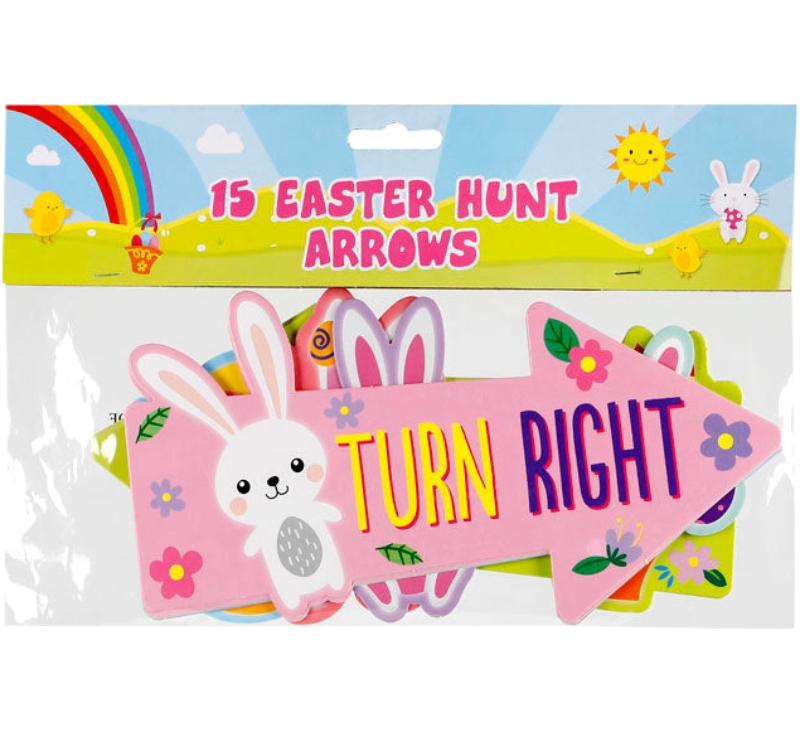 Bunny Arrow Signs Easter Hunt - 15 Pieces