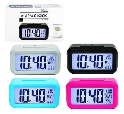 Digital Quartz Alarm Clock - 8 x 13 cm - 5 Functions - Assorted