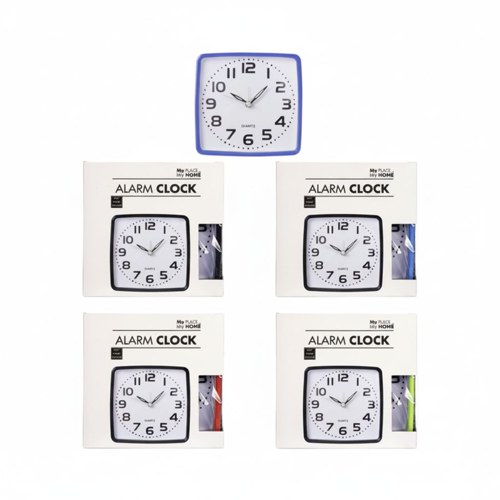 Alarm Clock with Assorted Colour Cases (12 cm)