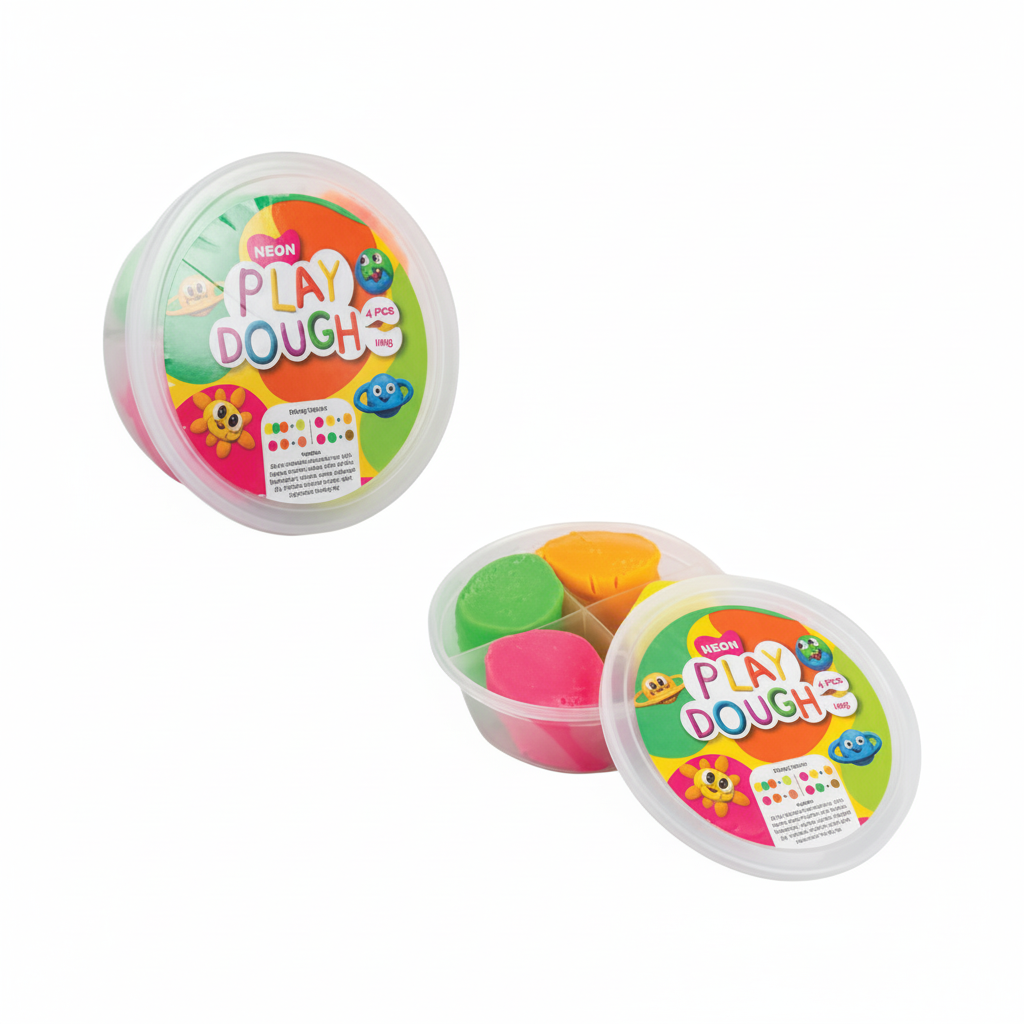 Neon Play Dough - 4 x 60 g Tubs