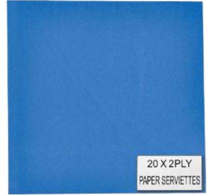Serviettes Blue - 33 cm - Pack of 20 - 2-Ply