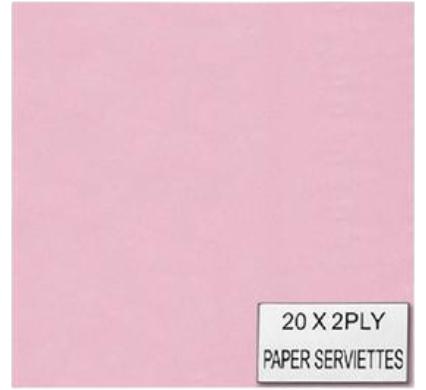 Serviettes - Pink - 33 cm - Pack of 20 - 2-Ply