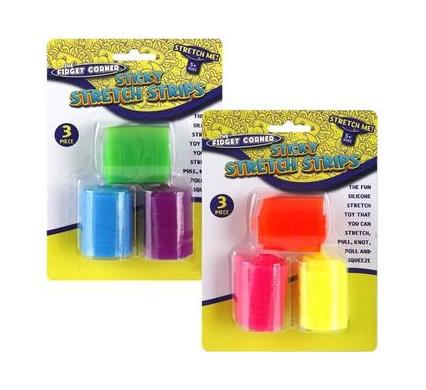 Novelty Stretch Strips - 3 Pieces - 23 cm - Assorted