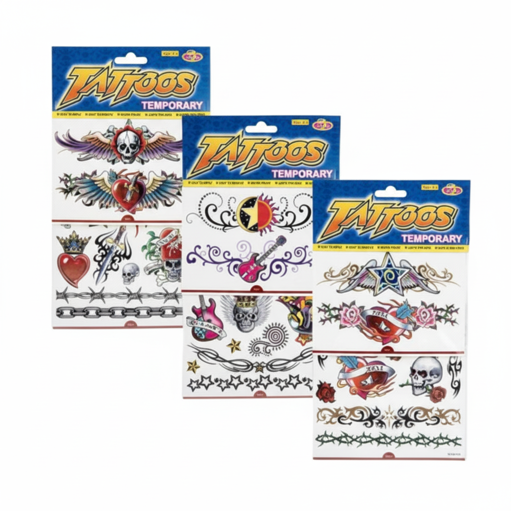 Temporary Body Sheet Sticker Tattoo with Assorted Designs