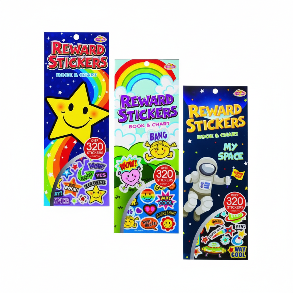 Reward Sticker Book with Assorted Designs (Over 320 Stickers, 6 Sheets)