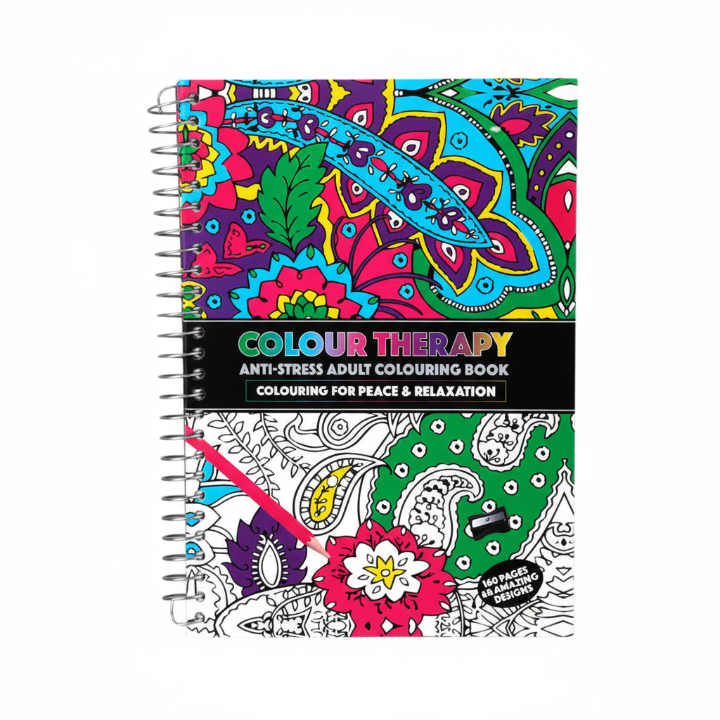 Colouring Therapy Book with 80 Pages (A5 Size)