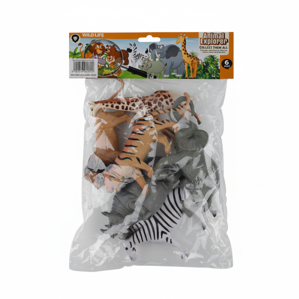 Wild Animals Figures Set (6 Pieces, 11-18 cm)