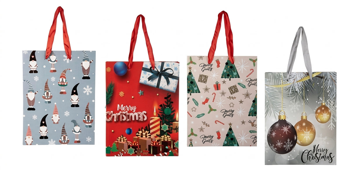 Medium Christmas Gift Bag, Assorted (18 cm x 23 cm)