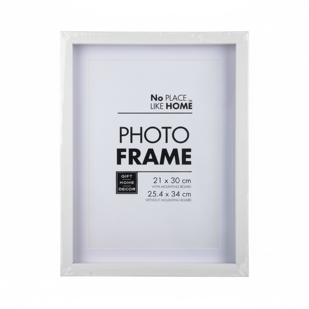 White Plastic Shadow Box Picture Frame - 21 x 30 cm