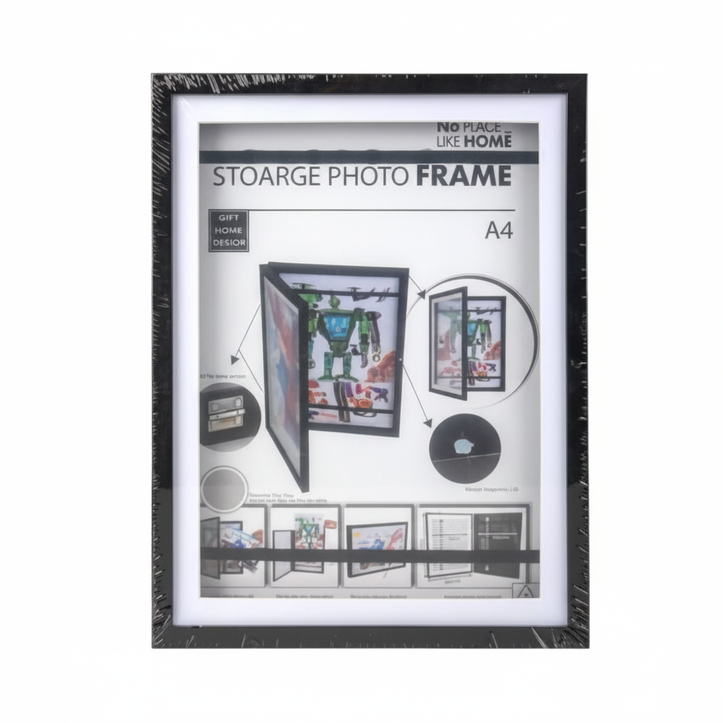 Wooden Picture Frame with Artwork Storage (A4)