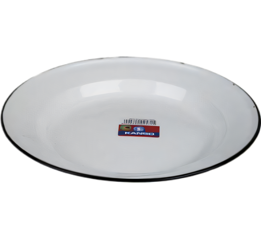 White Enamel Soup Plate (24 cm) - Assorted