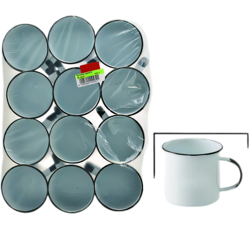 White Enamel Mug - Bulk Pack of 12 (8 cm)