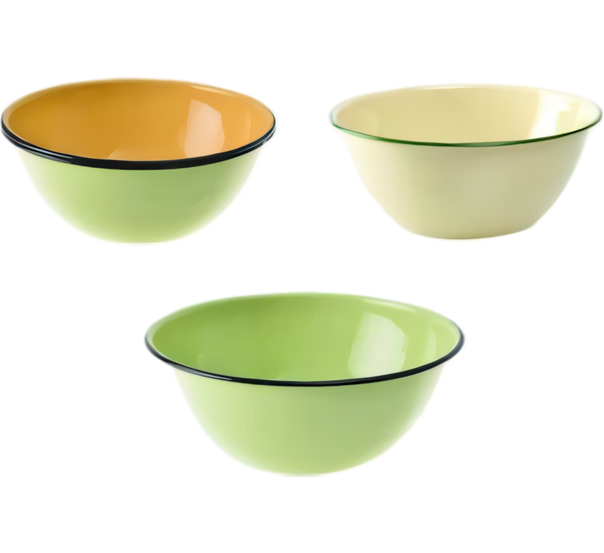 Plain Enamel Mixing Bowl - Cash Bowl (16 cm) - Various Colours
