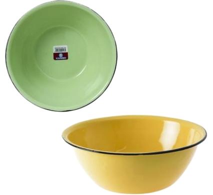 Mixing Bowl Enamel - 20 cm Plain Cash Bowl - Assorted