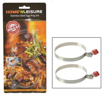 Home and Leisure Egg Rings - Stainless Steel - 2 Piece Set