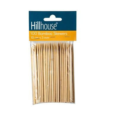 Bamboo Skewers - Bulk Pack of 10 - 3 mm x 10 cm - 100 Pack