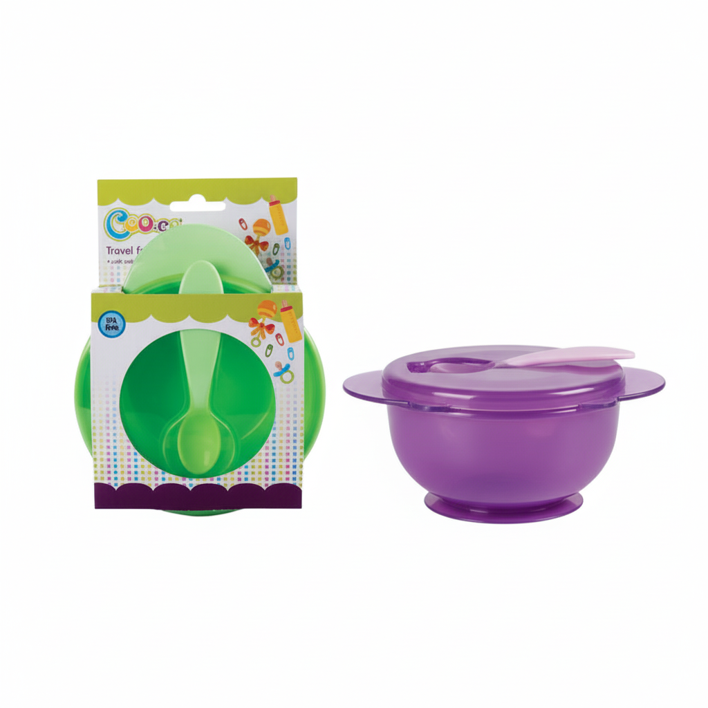 Baby Feeding Bowl with Spoon (Various Colours)