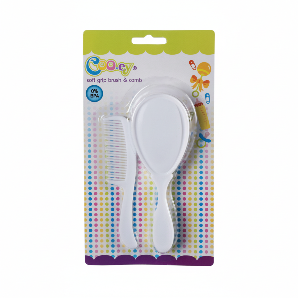 Soft Grip Brush and Comb Set (BPA Free)