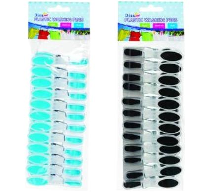 Plastic Clothes Pegs - 80 mm - Pack of 12