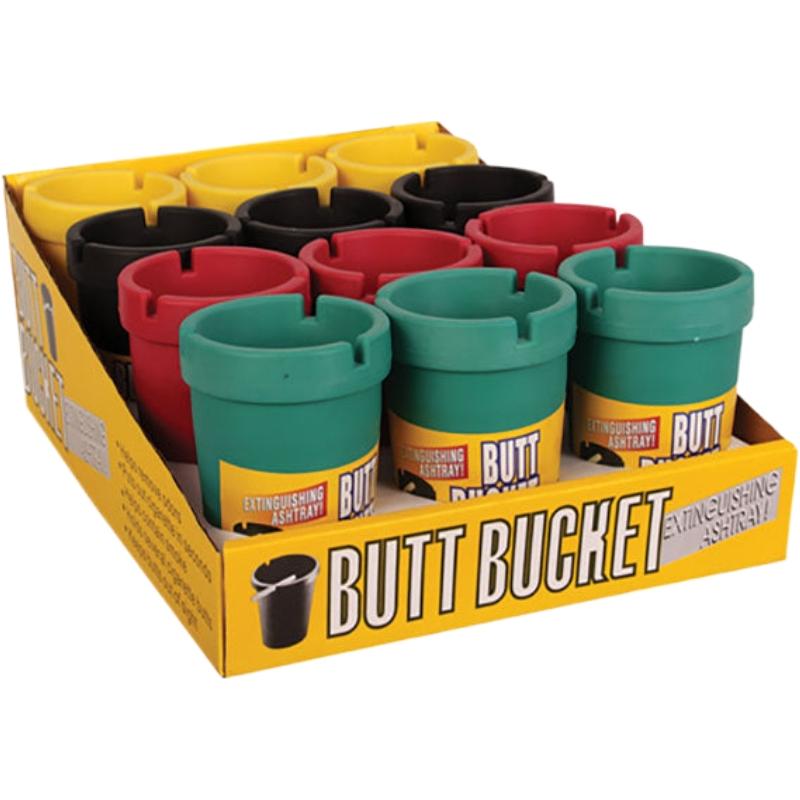 Plastic Extinguishing Ashtray - Assorted Colours - 8x11cm