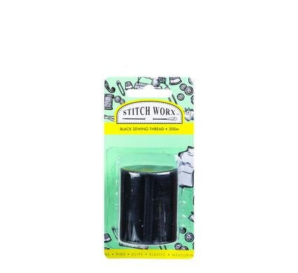 Polyester Sewing Thread - Bulk Pack of 6 - 200 m Each - Black