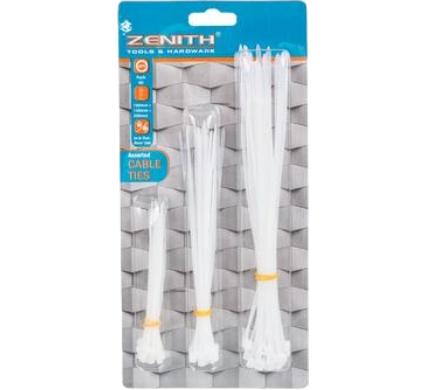 Cable Tie Assortment - 100mm, 150mm, 200mm White Ties