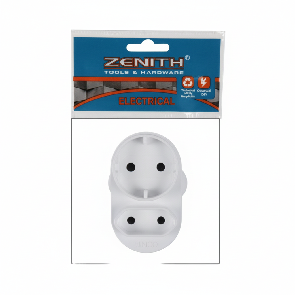 European Plug Adapter with 1 x Schuko and 1 x 5 Amp