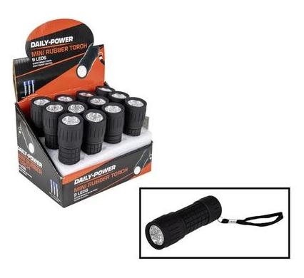 9 LED Plastic Torch - Uses 3 AAA Batteries