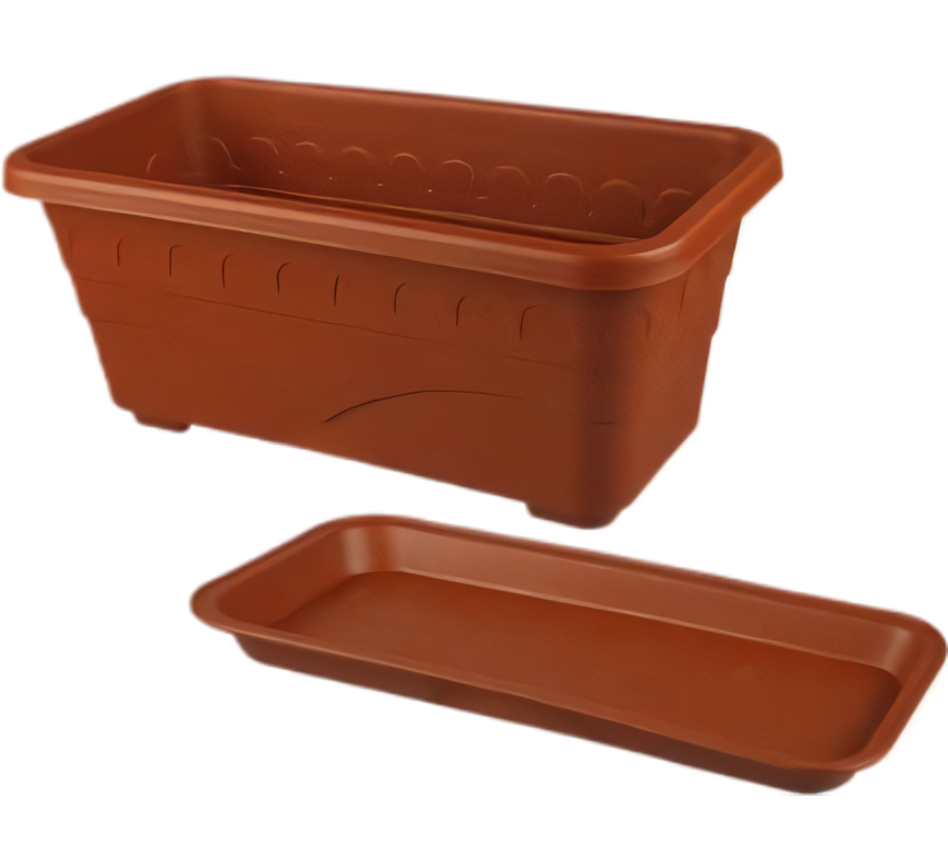 Plant Trough and Tray - 30 x 16 x 12 cm - Rectangular Plastic