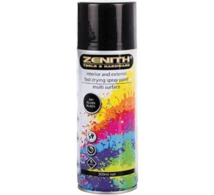 Spray Paint - 300 ml Net - Gloss Black