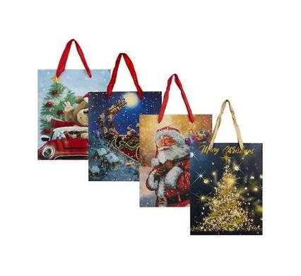 Medium Christmas Gift Bag - 18 cm x 23 cm - Assorted