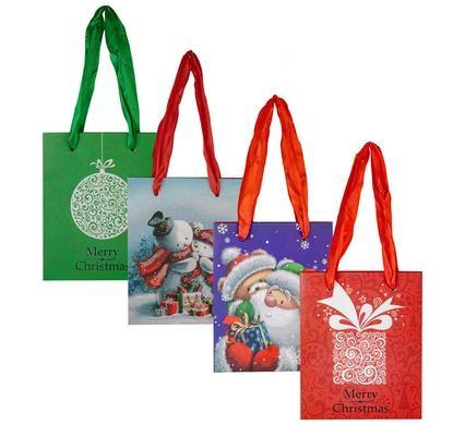 Small Christmas Gift Bag - 11cm x 13.5cm - Assorted