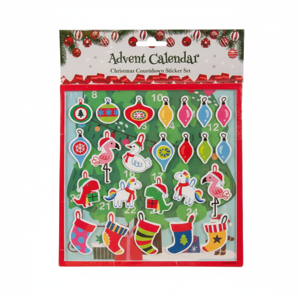 Christmas Stationery Sticker Advent Calendar - Holiday Countdown