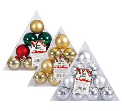 Christmas Tree Decoration Balls - Pack of 10 - 5 cm