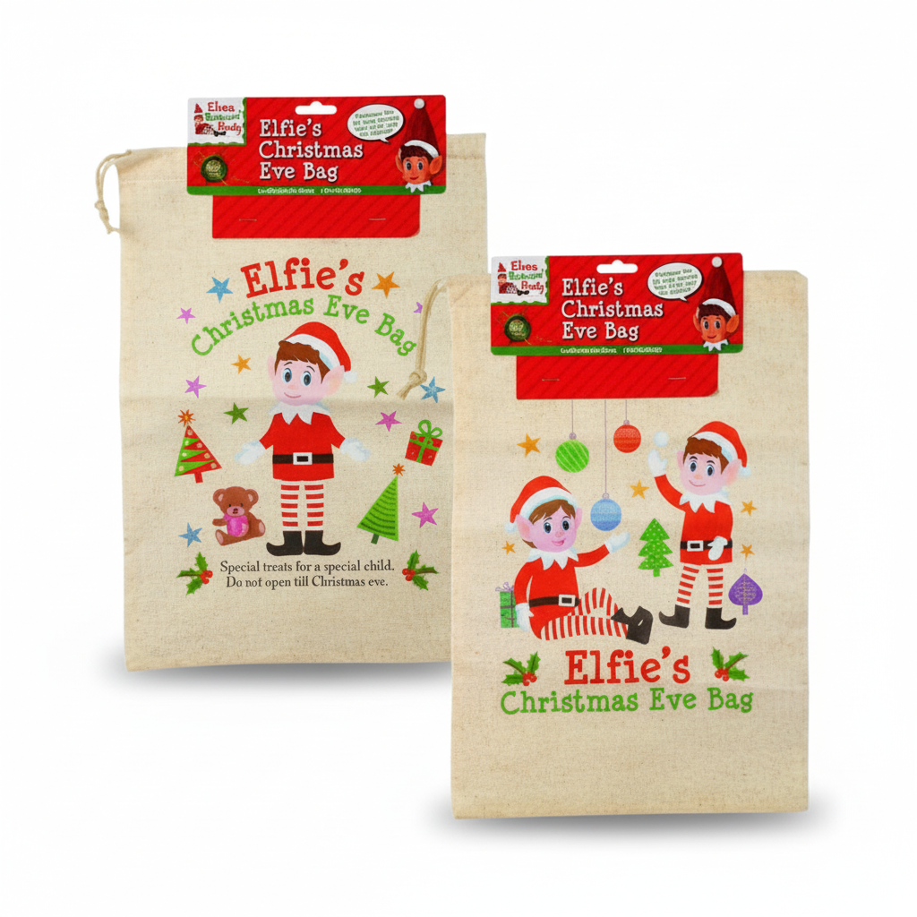 Christmas Elf Drawstring Bag in Assorted Designs