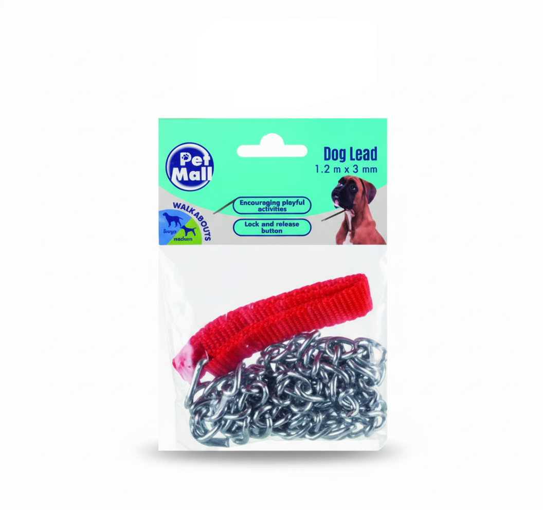 Steel Pet Dog Lead with Nylon Handle (1200 mm x 3 mm)