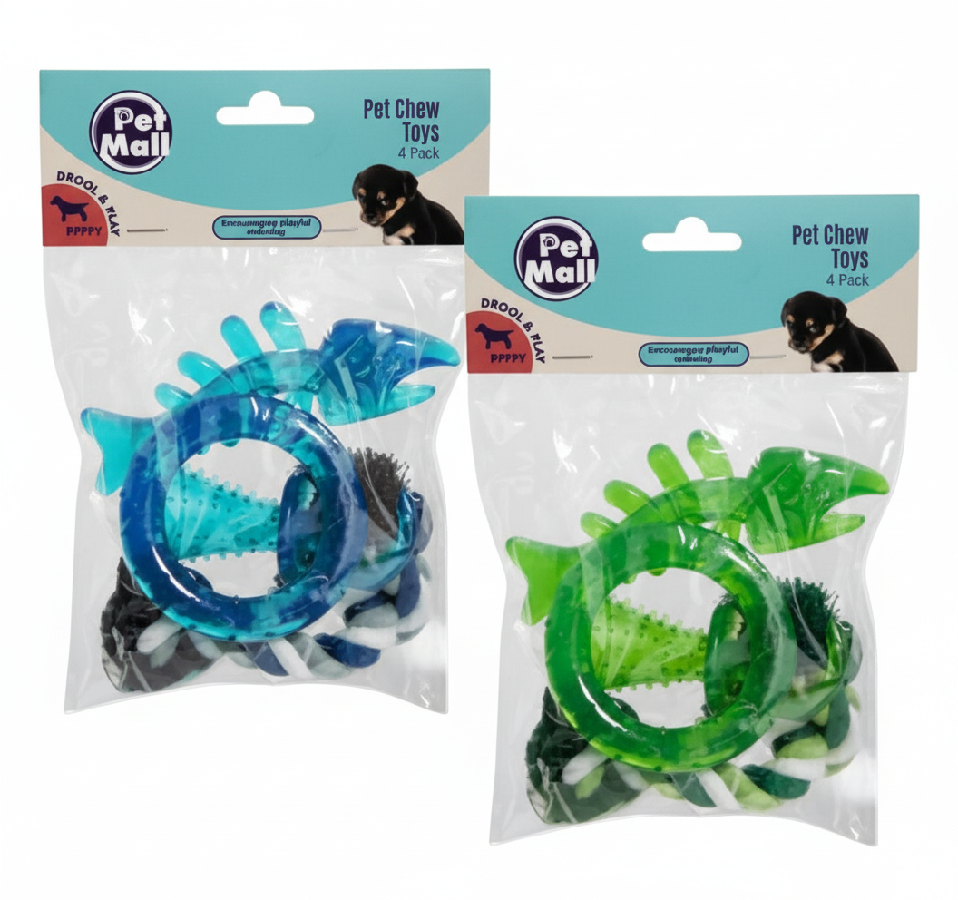 Puppy Chew Toys (Pack of 4) - Various Colours