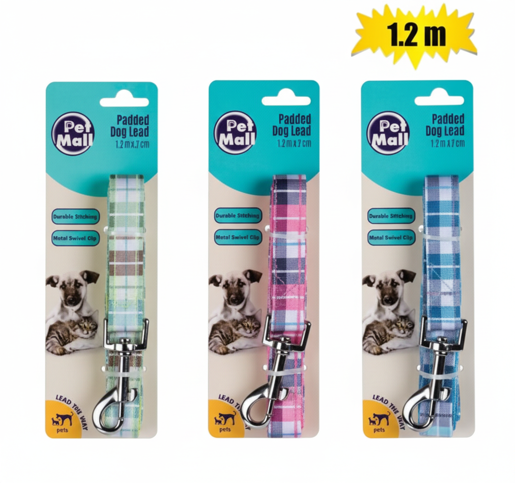 Tartan Pet Dog Lead in Various Colours (1.2 metres Length x 2 cm Width)