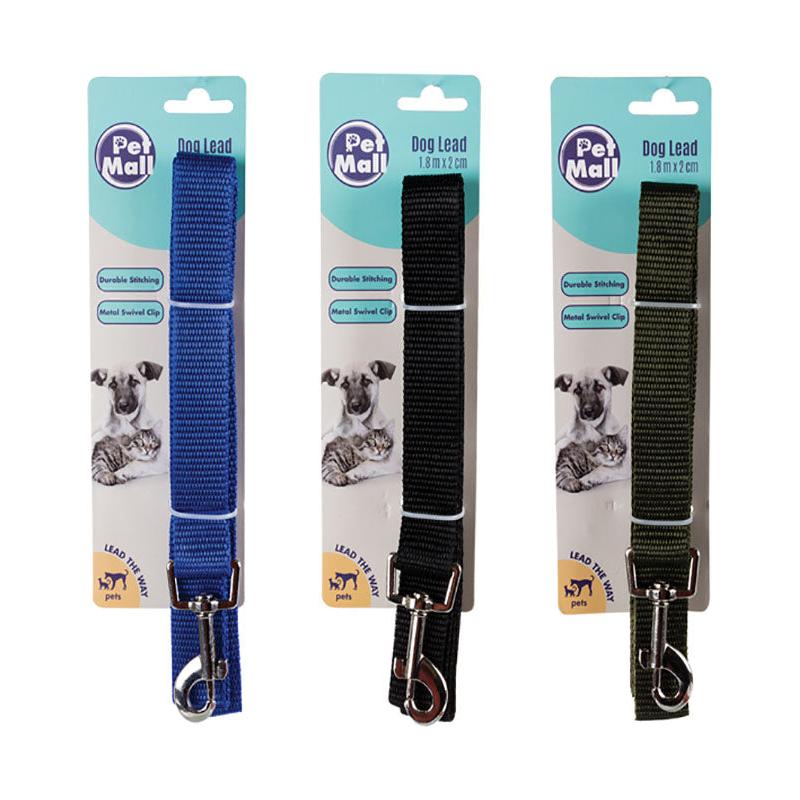 Dog Lead - Assorted Nylon Colors - 180 cm