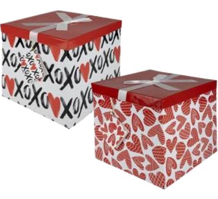 Gift Box Flat Pack - Love Design - 22 x 22 x 22 cm