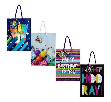 Medium Birthday Gift Bag - 23 x 18 cm - Assorted