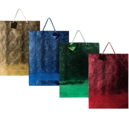 Jumbo Metallic Embossed Gift Bag - 45 x 33 cm - Assorted