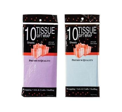 Tissue Paper - Lilac or Blue - 10 Pack Sheets - 50 x 66 cm