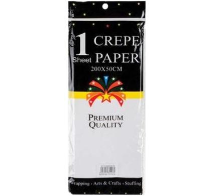 Crepe Paper White - 50 mm x 200 cm
