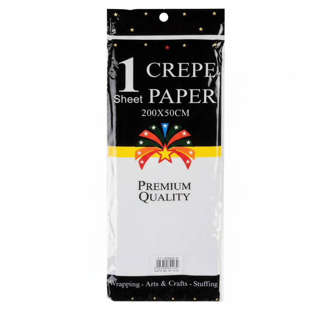 White Crepe Paper (50 mm x 200 cm)