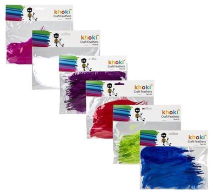 Craft Feathers - 50 Pack - Assorted Colours