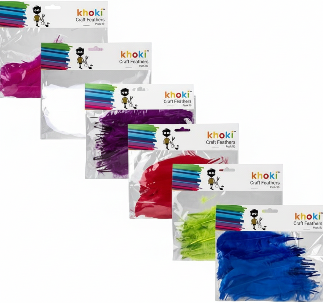 Craft Feathers - 50 Pack - Assorted Colours
