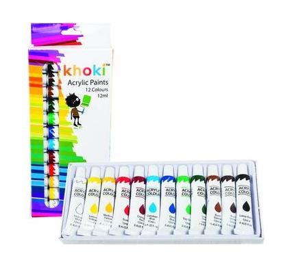 Acrylic Paint Set - 12 x 12 ml - Assorted Colors