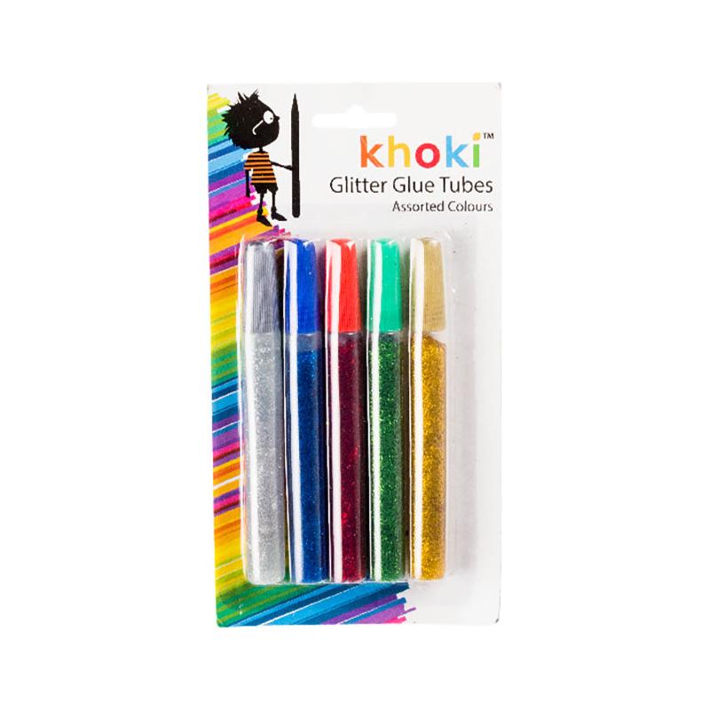 Glitter and Glue Mixture - 11 cm Tubes - 5 Assorted Colors