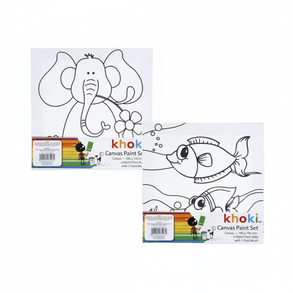 Arts and Craft Paint Canvas Set with Assorted Designs (20 x 20 cm)